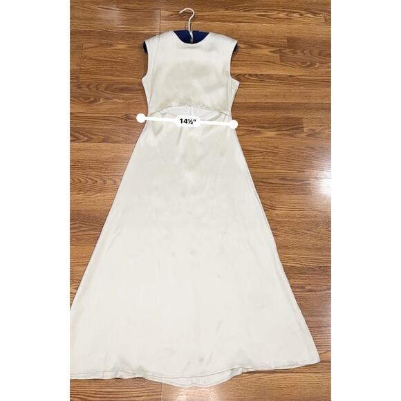 Loulou Studio Neutral Ivory Viscose Blend Copan satin midi dress Small - Picture 9 of 15